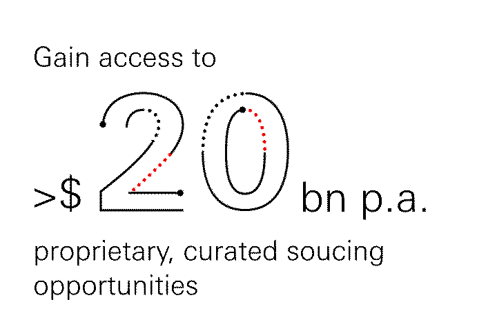 Gain access to >USD 20bn p.a. proprietary, curated sourcing opportunities
