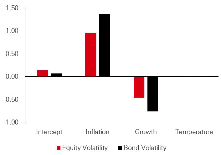 Figure 2: Regressions coefficients - Equity and Bond Volatility